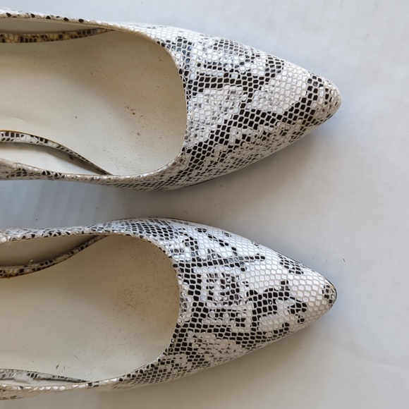 Charlotte Russe Snakeskin Fishnet Pattern Heels 9 Black White - Picture 6 of 12